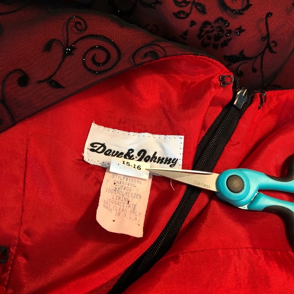 Dave & Johnny Glitter Evening Prom Dress Burnout - Picture 4 of 8